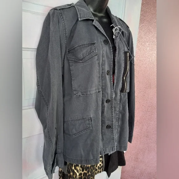 Vintage tripp nyc military goth super rare grey wash jacket! EUC! - Picture 7 of 9